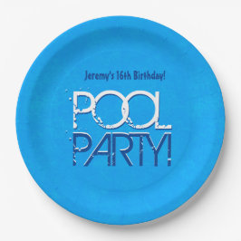 16e verjaardag Pool Party Save the Date P04Z Papieren Bordje