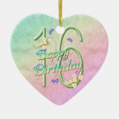 16e verjaardag Rainbow Keepomwille Heart Ornament (Voorkant)