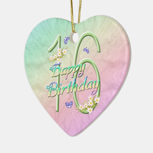16e verjaardag Rainbow Keepomwille Heart Ornament (Links)
