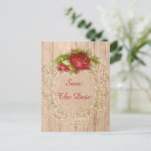  16e Verjaardag Red Rose Houten Lijst Aankondigingskaart (Staand voorkant)