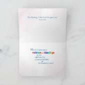 16e verjaardag Religieuze Kaart Rainbow Blessings (Binnen)