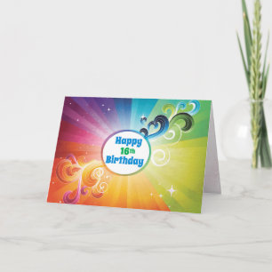 16e verjaardag Religieuze Kaart Rainbow Blessings
