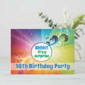 16e verjaardag Religieuze Kaart Rainbow Blessings (Staand voorkant)