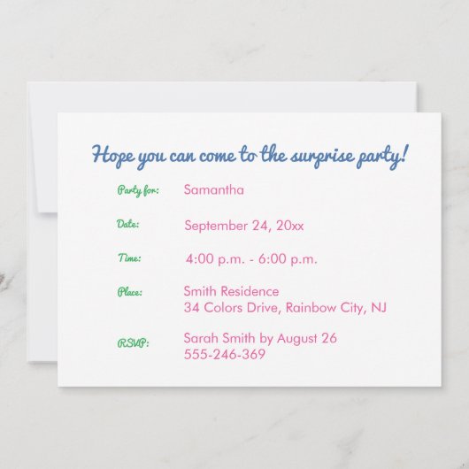 16e verjaardag Religieuze Kaart Rainbow Blessings (Achterkant)