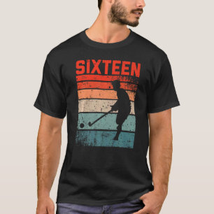 16e verjaardag Retro Field Hockey 16 jaar oude jon T-shirt