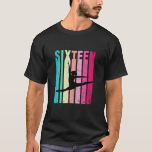 16e verjaardag Retro Gymnastics Girls 16 jaar oud T-shirt