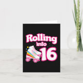 16e verjaardag rolschaatsen 16 jaar oud Schaats Kaart (Voorkant)