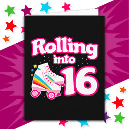 16e verjaardag rolschaatsen 16 jaar oud Schaats Kaart