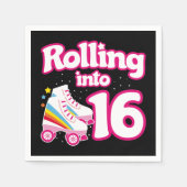16e verjaardag rolschaatsen 16 jaar oud Schaats Servet (Voorkant)