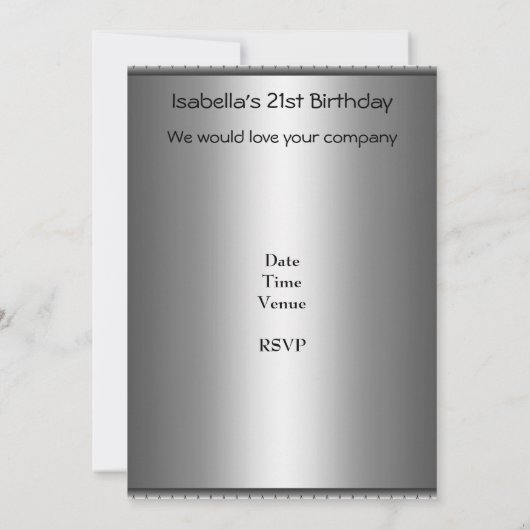 16e Verjaardag Rood Zwart Bloemen Hart Zilver Kaart (Achterkant)