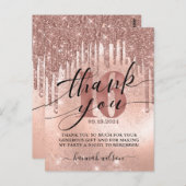 16e verjaardag Roos Gold Hartelijk dank Briefkaart (Voorkant / Achterkant)