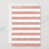 16e verjaardag - Roos Gold White Stripes Floral Kaart (Achterkant)