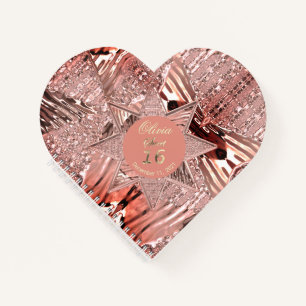 16e verjaardag Roos voor gastboeken Goud Notitieboek