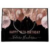 16e verjaardag Roze ballonnen Groot Cadeauzakje (Voorkant)