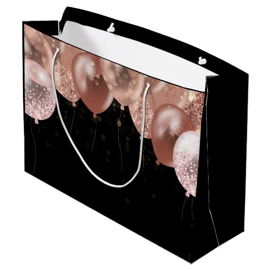 16e verjaardag Roze ballonnen Groot Cadeauzakje (Achterkant Gekanteld)