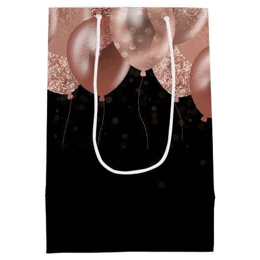 16e verjaardag Roze ballonnen Medium Cadeauzakje (Achterkant)