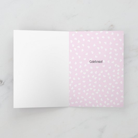 16e verjaardag roze harten kaart (Binnen)