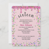 16e verjaardag roze ijsjes en strooisel kaart (Voorkant)