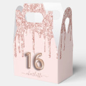 16e verjaardag roze roze roze roos goud glitter da bedankdoosjes (Geopend)
