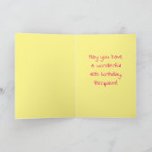 16e verjaardag: roze strips & harten, regenboognr. kaart (Binnen)