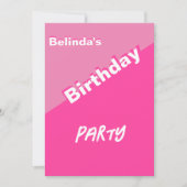 16e verjaardag roze uitnodiging (Voorkant)