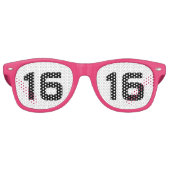 16e verjaardag Sjabloon Retro Zonnebril (Voorkant)