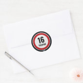 16e verjaardag Snelheid Ronde Sticker (Envelop)