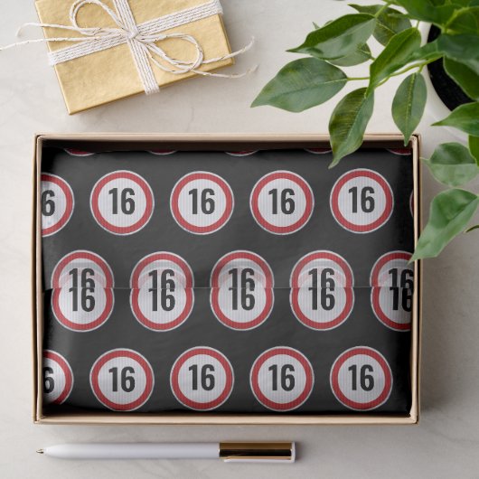 16e verjaardag snelheidsbegrenzer tissuepapier (Geschenk)
