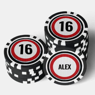 16e verjaardag snelheidsbeperking poker chips