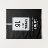 16e Verjaardag Snelheidslimiet Achtergrond Wandkleed (Voorkant (horizontaal))