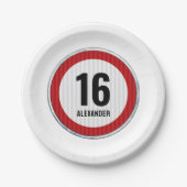 16e Verjaardag Snelheidslimiet Bord  (Voorkant)