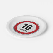 16e Verjaardag Snelheidslimiet Bord  (Gekanteld)