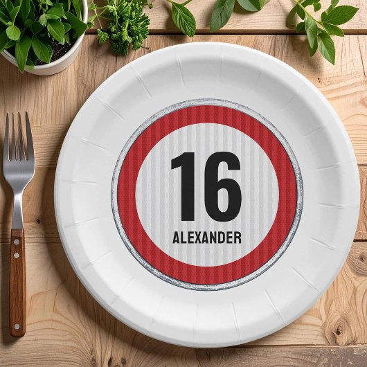 16e Verjaardag Snelheidslimiet Bord 
