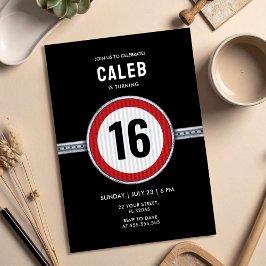 16e Verjaardag Snelheidslimiet Bord - ELKE LEEFTIJ Kaart