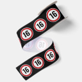 16e verjaardag Snelheidslimiet  Satijnen Lint (Achterkant)