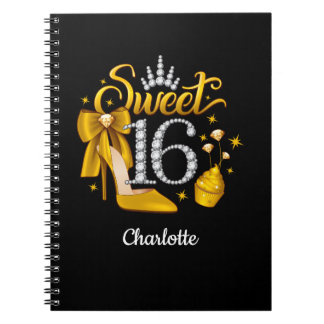 16e verjaardag. Sweet 16-meisje Notitieboek