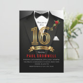 16e verjaardag Sweet 16 Tuxedo Kaart (Staand voorkant)