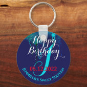 16e verjaardag Sweet 16 Zestien partij voor Blue Sleutelhanger (Voorkant)
