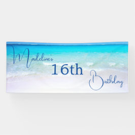 16e verjaardag Sweet Sixteen Beach Spandoek
