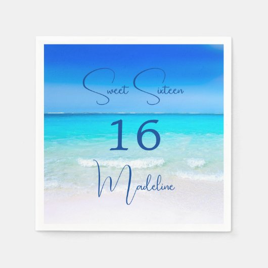 16e verjaardag Sweet Sixteen Beach Suite Servet (Voorkant)
