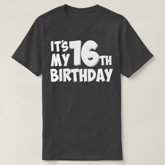 16e verjaardag t-shirt (Design voorkant)