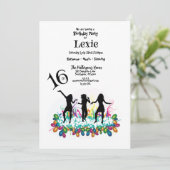 16e verjaardag Teen danskleurig Kaart (Staand voorkant)