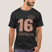 16e verjaardag Teen Sweet Sixteen 16 Roos gekleurd T-shirt (Voorkant)