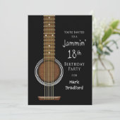 16e verjaardag Uitnodiging akoestische gitaar (Staand voorkant)