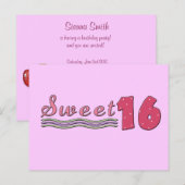 16e verjaardag uitnodiging briefkaart (Voorkant / Achterkant)