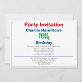 16e verjaardag Uitnodiging met foto (Achterkant)
