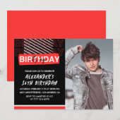 16e verjaardag uitnodigingen Mannen Party Foto Roo (Voorkant / Achterkant)