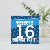 16e verjaardag van de blauwe sterren D4241 Kaart (Staand voorkant)