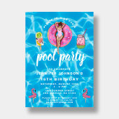 16e verjaardag van de "Cute Pink Summer Pool" Kaart