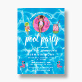 16e verjaardag van de "Cute Pink Summer Pool" Kaart